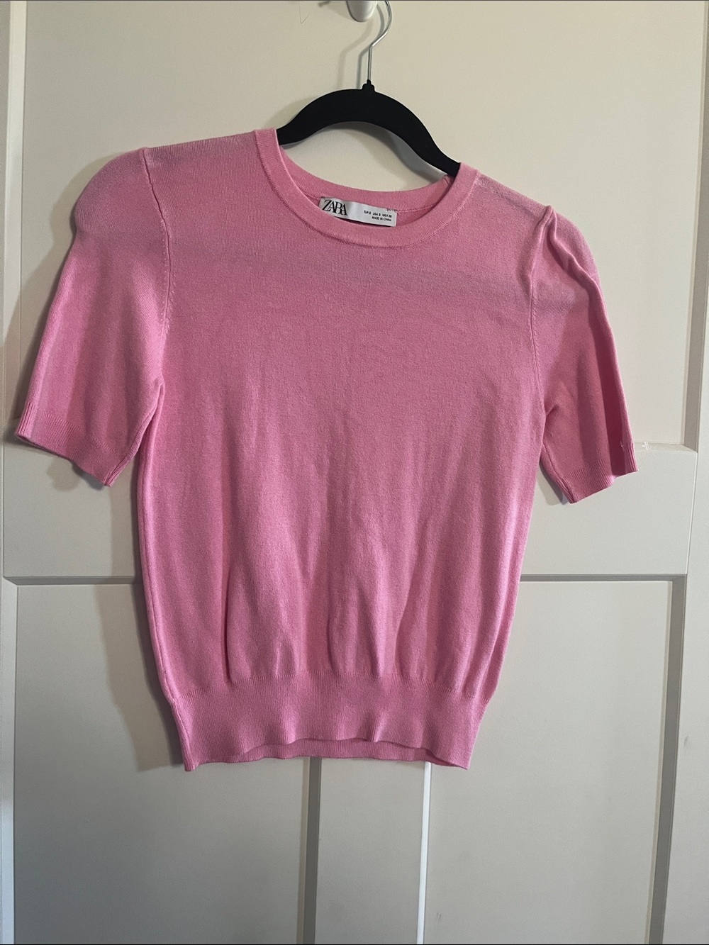 ZARA Bubblegum Pink Short Sleeve Sweater Top